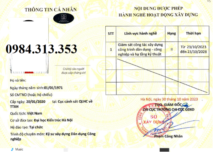chứng chỉ hành nghề xây dựng