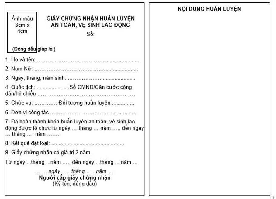 chứng chỉ an toàn lao động nhóm 1