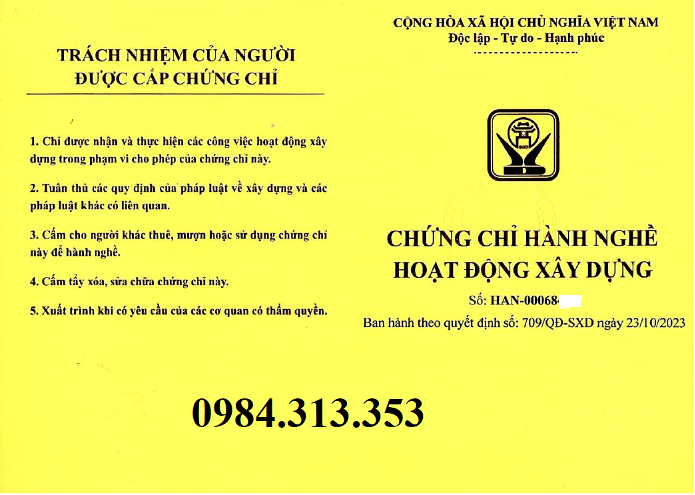 chứng chỉ hành nghề định giá xây dựng