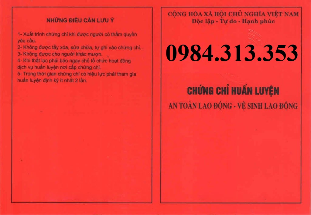 chứng chỉ an toàn lao động nhóm 1