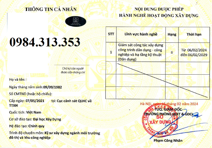 Chứng Chỉ Xây Dựng Lĩnh Vực Giám Sát Thi Công 2025- Điều Kiện và Quy Trình Cấp