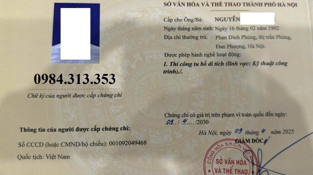 Dịch vụ tư vấn cấp Chứng chỉ hành nghề tu bổ di tích cho cá nhân