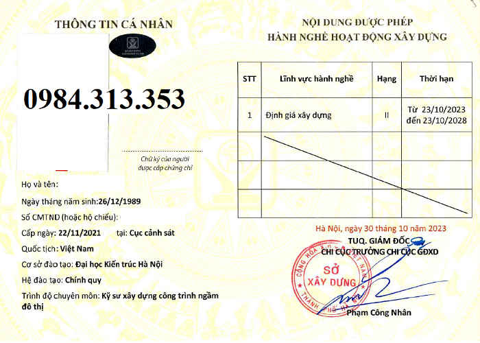 Chứng chỉ xây dựng lĩnh vực Định giá : Điều kiện, quy trình và lợi ích bạn cần biết